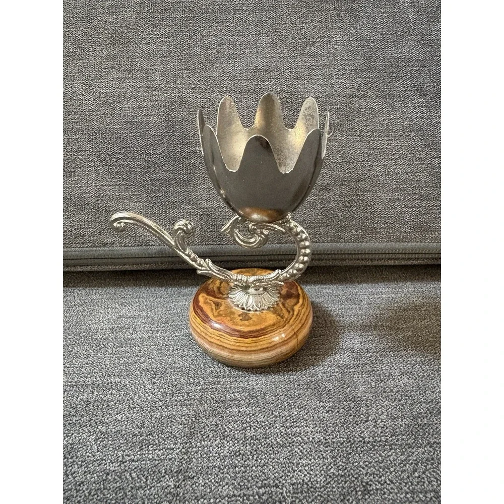 Genuine Onyx Sardonyx Egg Stand Base Made In Italy